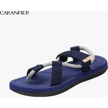 Dámské sandále Pánské letní sandály plážová obuv s plochou podlážkou Velikost: 42, Barva (Varianta): Modrá 4