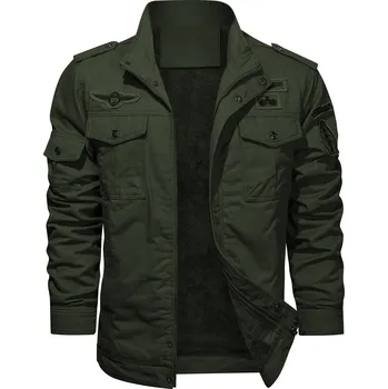 Pánská bunda Pánská army bunda air force bez kapuce s kapsami Barva: Zelená, Velikost: L