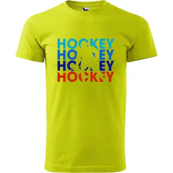 Pánské tričko DOBRÝ TRIKO Pánské tričko s potiskem Hockey retro Velikost: 2XL, Barva: Limetková