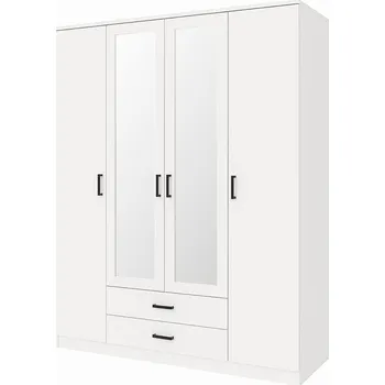 Šatní skříň Skříň se zrcadlem 4d2s bílá Kami