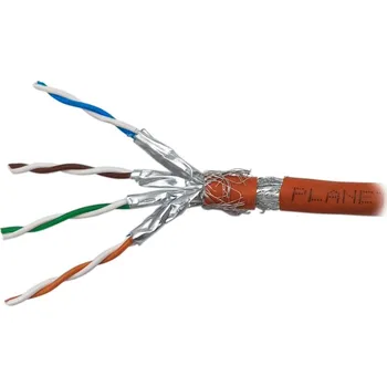 Síťový kabel PLANET kabel SFTP, drát, Cat 6A, 4p, 500MHz, B2cas1d1a1 LS0H, stíněný každý pár,Planet Elite, oranžový, Dca, balení 500m