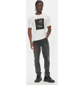 Pánské tričko HUGO T-Shirt Dobero 50542734 Bílá Regular Fit XS