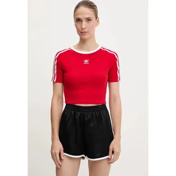 Dámské tričko Dětské tričko adidas Originals 3-Stripes JD0303 červená 33X, vel. L