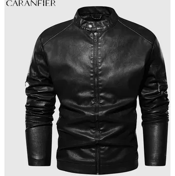 Moto bunda Kožená pánská bunda vinatge moto se stojatým límcem Velikost: XL, Barva (Varianta): Černá