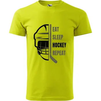 Pánské tričko DOBRÝ TRIKO Pánské tričko s potiskem Eat sleep helma Velikost: L, Barva: Limetková