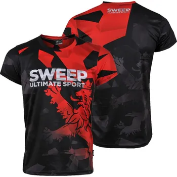 Pánské tričko SWEEP SMTS168 černá - červená XXXL