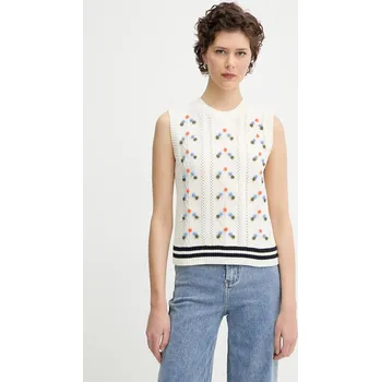 Dámská vesta Vesta s příměsí vlny PS Paul Smith W2R.592N.T31335 béžová 01X, vel. L