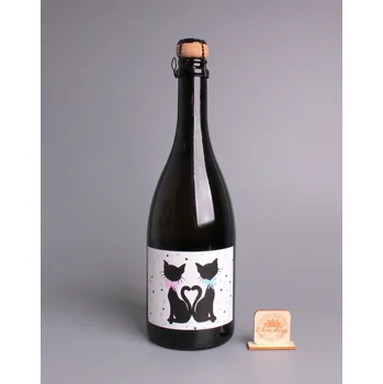 Sekt Charmat brut s etiketou - kočky s mašlí