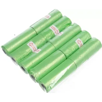 sáček na exkrement Plastové sáčky na psí exkrementy 10 rolí zelených