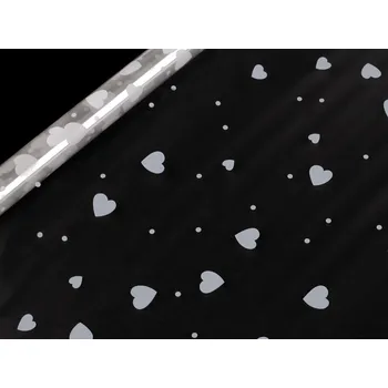 Balící papír Balicí celofán vánoční / celoroční 0,7x2 m, barva 2 transparent srdce