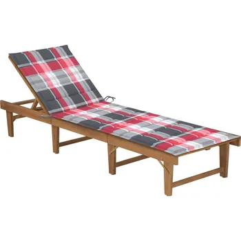 Zahradní lehátko Skládací zahradní lehátko s poduškou masivní akáciové dřevo Hnědá3064177