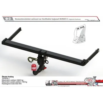 Tažné zařízení Tažné zařízení Škoda Kodiaq 04/2024-> SV 003-416, SVC GROUP