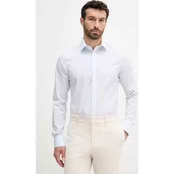 Pánská košile Košile Calvin Klein pánská, modrá barva, slim, s klasickým límcem, LV019EU031 50X, vel. 40