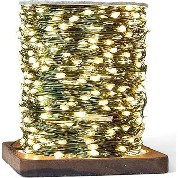 Vánoční dekorace senzanakupy Venkovní mikro řetěz 50 m 500LED, 8 programů, zelený kabel, teplá bílá