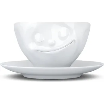 Bílý porcelánový šálek na kávu 58products Happy, objem 200 ml ID_8410