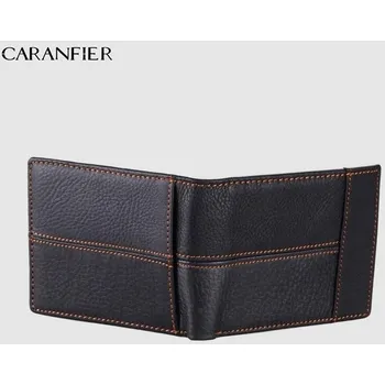 Peněženka Prešívaná pánska peňaženka z pravej kože Barva: Černá