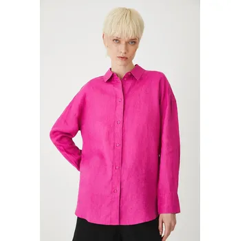 Pánská košile Lněná košile Medicine růžová barva RS24.KDD700 43X, vel. XS