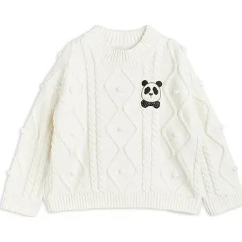 Dívčí oblečení Dětský svetr Mini Rodini Panda 2562012011 bílá 00X, vel. 92-98