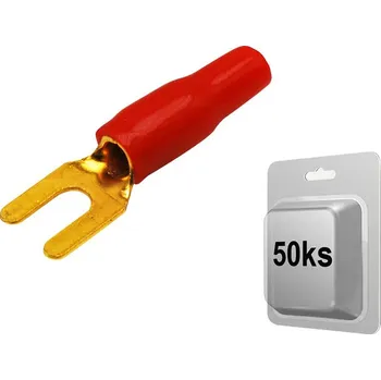 elektrický kabel Vidlička na kabel 4 mm² / červená - 50 ks