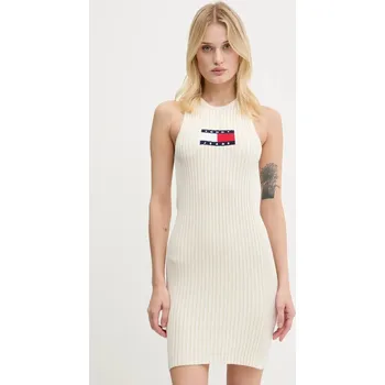 Dámské šaty Šaty Tommy Jeans DW0DW20877 béžová 01X, vel. M