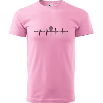 Pánské tričko DOBRÝ TRIKO Pánské tričko s potiskem Tep tenisová raketa Velikost: XL, Barva: Růžová