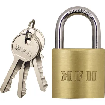 Visací zámek Zámek bezpečnostní na klíč MFH 6 cm - zlatý
