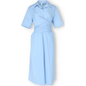 Dámské šaty Dlouhé zavinovací šaty SUN 8902 barva: modrá světlá