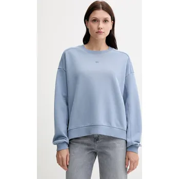 Dámská mikina Bavlněná mikina Tommy Hilfiger dámská, modrá barva, hladká, WW0WW45754 95X, vel. S