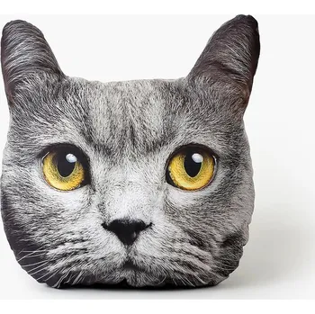 Dekorativní polštářek ŠKODÁK Tvarovaný polštářek 3D BRITSKÁ KOČKA 30 x 25 cm