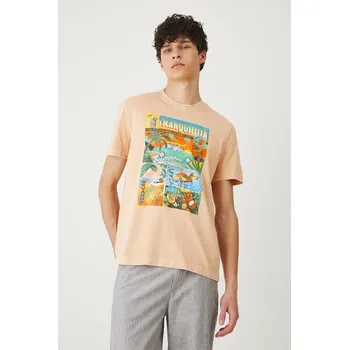 Pánské tričko Bavlněné tričko Medicine pánské, oranžová barva, s potiskem RS25.TSMB11 24X, vel. M