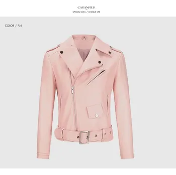 Dámský křivák Dámský kožený křivák se zipem a páskem Barva: Růžová, Velikost: M