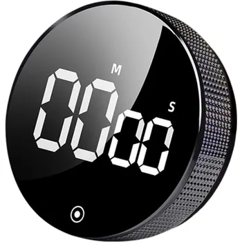 Kuchyňská minutka Digitální kuchyňský časovač s LED displejem Magnetický minutkový časovač Vizuální odpočítávání pro vaření pečení fitness cvičení černá