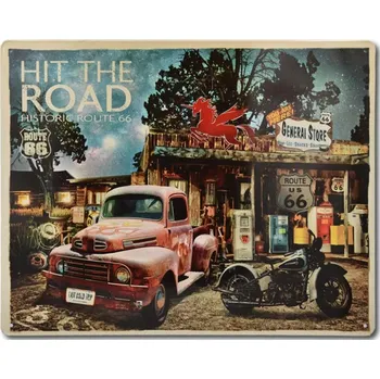 Plechová cedule Plechová cedule Hit the Road 30 cm x 38 cm