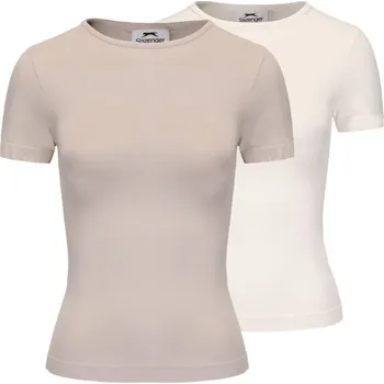 Dámské tričko Slazenger Fit Short Sleeve dámské tričko Nacreous/Sugar 16 (44)