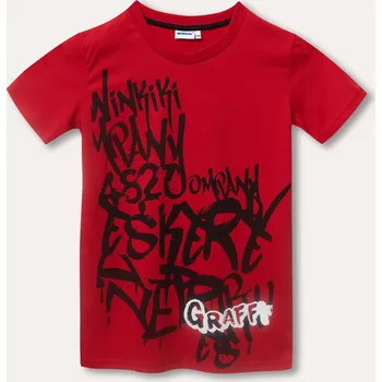 Chlapecké tričko Graffiti - červená/bílá 158