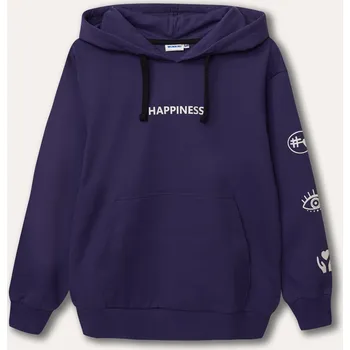 Dívčí mikina Dívčí mikina s kapucí Happiness - fialová 164