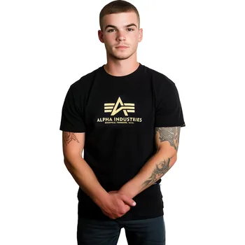 Pánské tričko triko Basic T Carbon black/gold velikost L L