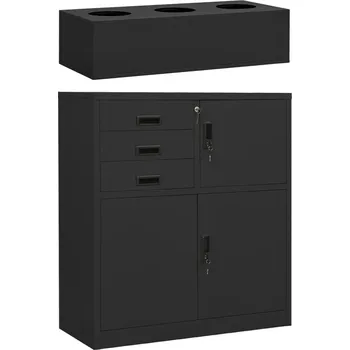 Zahradní úložný box OMAXI Kancelářská skříň s květináčem antracitová 90x40x125 cm ocel 847992