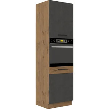 Kuchyňská linka Vysoká skříňka, dub lancelot / šedá matná, VEGA 60 DP-210 2F