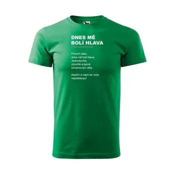 Pánská móda Tričko s potiskem Dnes mě bolí hlava: zelené 3XL