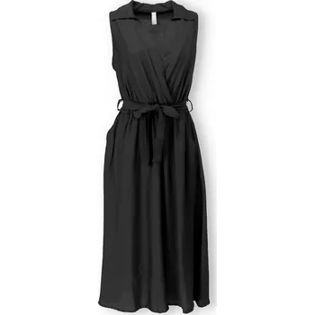 Dámské šaty Dlouhé šaty bez rukávu Lamiar L6M0013 barva: černá