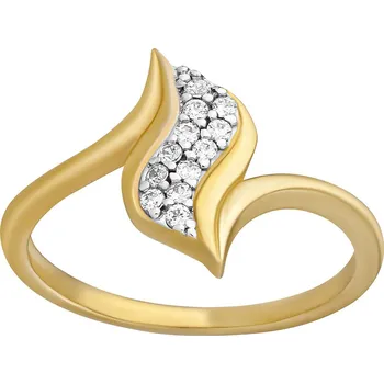 Šperk Zlatý prsten Stacey ze žlutého zlata s čirými Brilliance Zirconia
