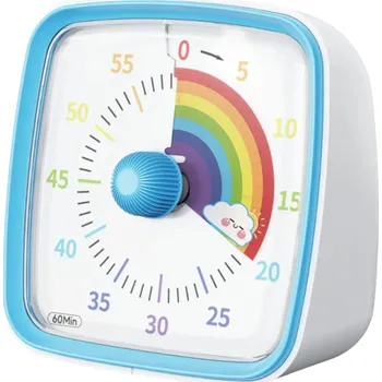 Kuchyňská minutka Vizuální odpočítávací časovač 60 minut s nočním světlem Tichý časovač pro děti i dospělé Domácí i školní použití Snadné nastavení modrá