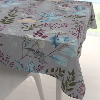 ubrus Bavlněný čtvercový ubrus Sandra SA-621 Podzimní větvičky na modrošedém 40x40 cm