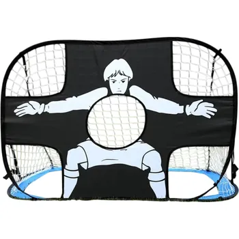 Malá skládací fotbalová branka 110 x 80 x 80 cm pro děti se střeleckou plachtou Trénink přesnosti a cílů S pouzdrem na přenášení modrá