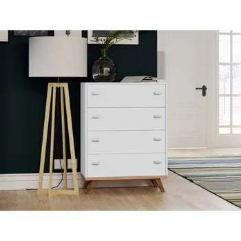 Komoda Komoda Tunbergia TN03 K4SZ, Barva: Bílá / bílá + dub Craft zlatý MIRJAN 5902928117837