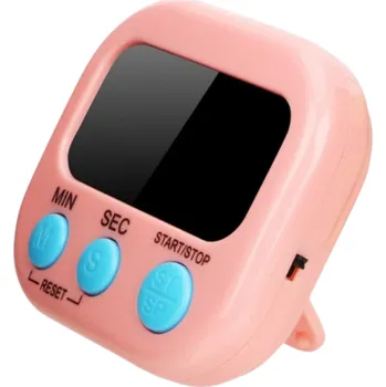Kuchyňská minutka Digitální kuchyňská minutka s magnetem LCD časovač 0–100 minut Připomenutí času pro vaření, pečení, studium, sport a schůzky růžová