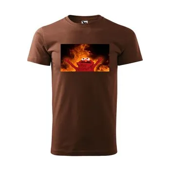 Pánské oblečení Tričko s potiskem Fire puppet: hnědé 4XL