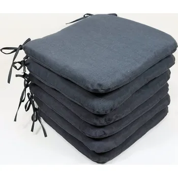 Podsedák Sedák 40x40 cm látka tmavě šedý melír - set 6 kusů