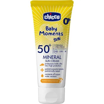 Přípravek na opalování CHICCO Krém dětský na opalování s minerály SPF50+ 75ml, 0m+